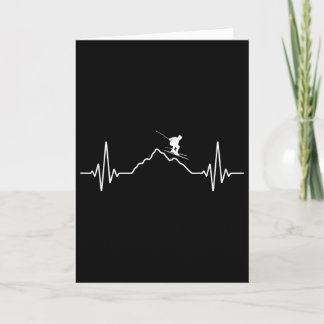 Cartão Skiing Heartbeat Ski Gift For Skiers _2 