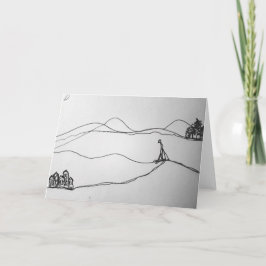 Cartão Skiing Holiday Sketch