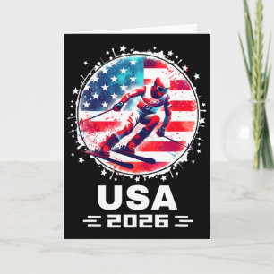 Cartão Skiing United States Skiing Team Roupa Skiing Al