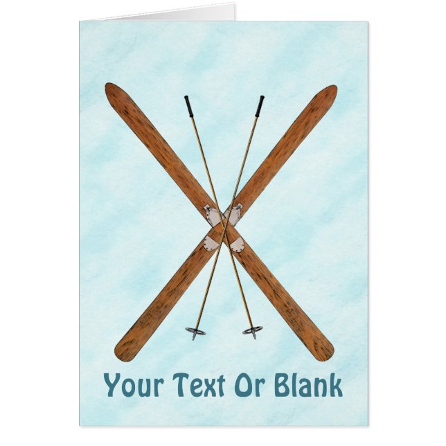 Cartão Skis Entre Países Na Neve (Frente)