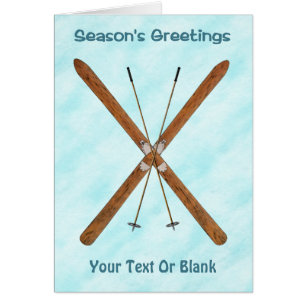 Cartão Skis Entre Países Na Neve