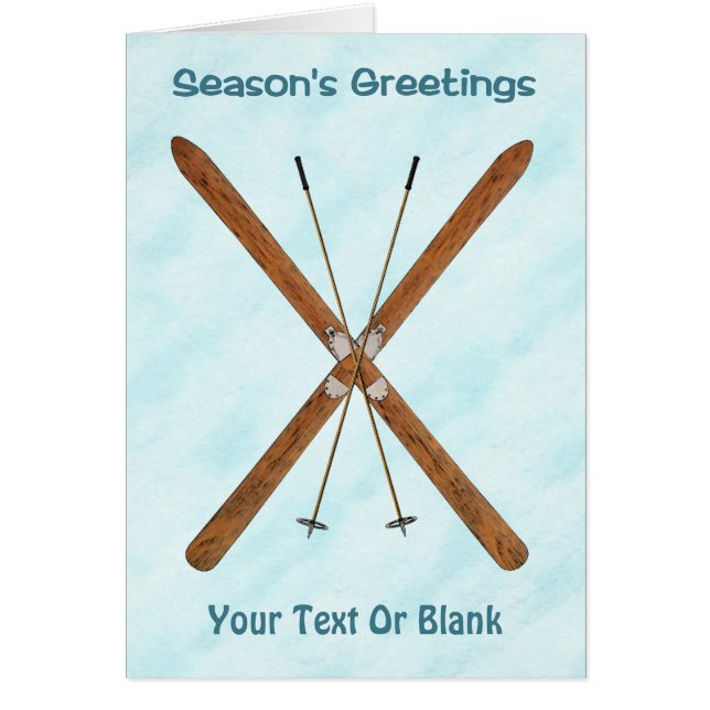 Cartão Skis Entre Países Na Neve (Frente)