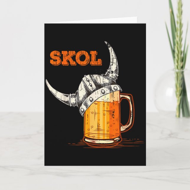 Cartão Skol Nordic Viking Helmet Drinking Gl  (Frente)
