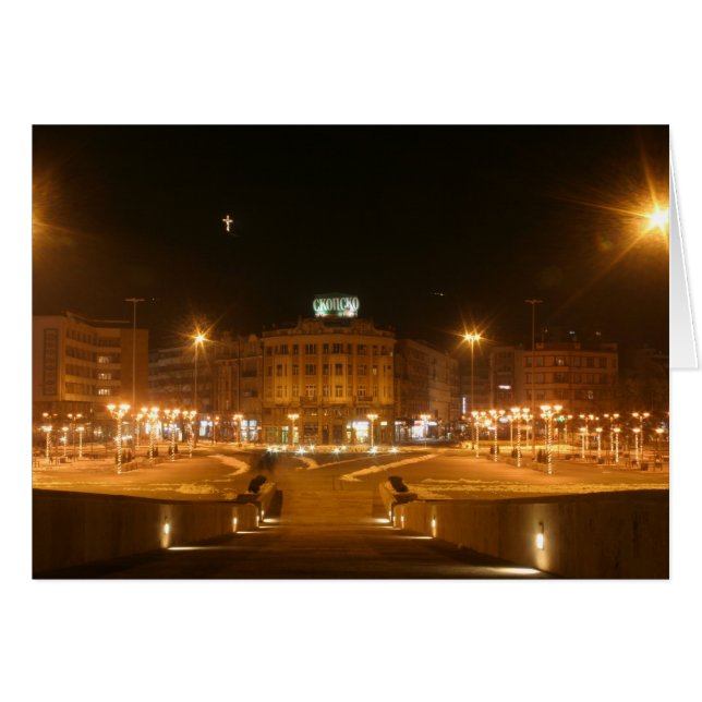 Cartão Skopje do centro (Frente Horizontal)