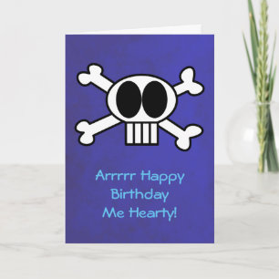 Cartão Skull and Crossbones Pirate Theme Birthday