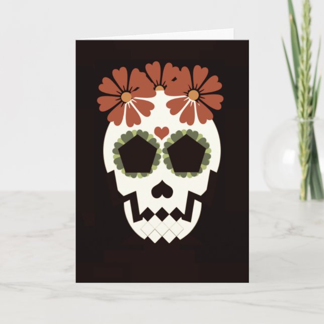 Cartão Skull "Feliz Día De Los Muertos!" Greeting Card (Frente)