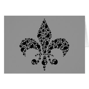 Cartão Skull Fleur De Lis