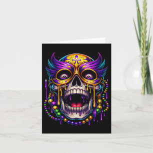 Cartão Skulls Mardi Gras Fleur De Lis Men Girl Boy