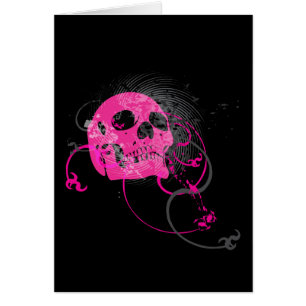 Cartão Skullz. setas torcidas.