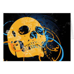 Cartão Skullz. setas torcidas.