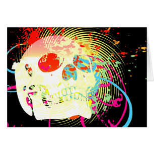 Cartão Skullz. setas torcidas.