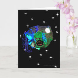 Cartão Skwot Acima do Mestre Asteroidhead com Alienígena