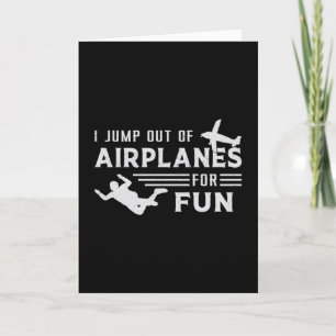 Cartão Skydive Skydive Jump Plane Engraçado