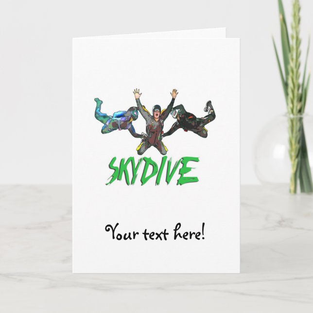 Cartão Skydive - Texto Verde (Frente)