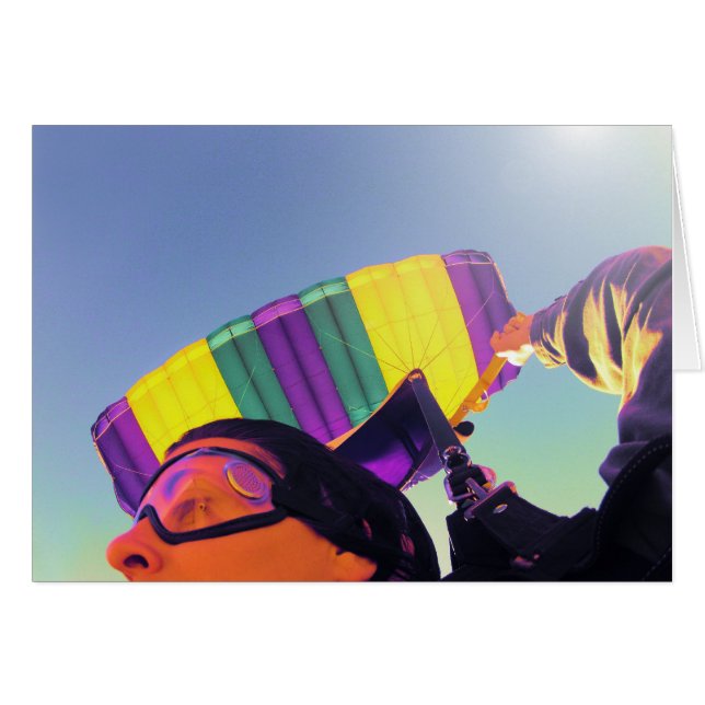 Cartão skydiver perfeito da foto (Frente horizontal)