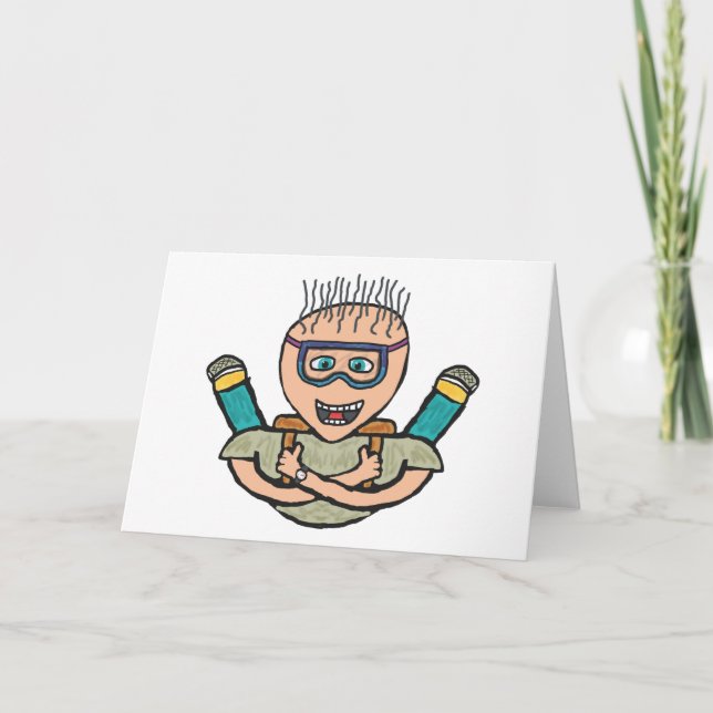 Cartão Skydiving Engraçado (Frente)