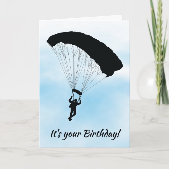 Cartão Skydiving Parachuting Design Birthday Card (Frente)
