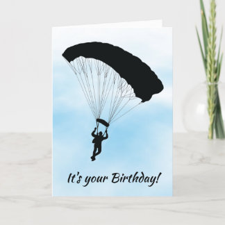 Cartão Skydiving Parachuting Design Birthday Card