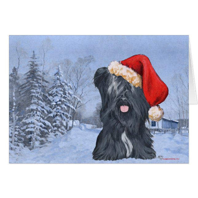 Cartão Skye Terrier Inverno (Frente Horizontal)