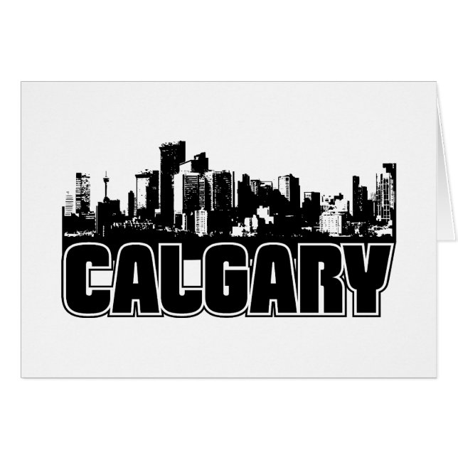 Cartão Skyline de Calgary (Frente Horizontal)