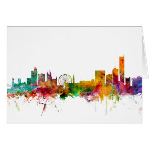 Cartão Skyline de Manchester Inglaterra