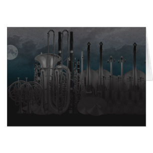 Cartão Skyline do Nighttime do instrumento da orquestra