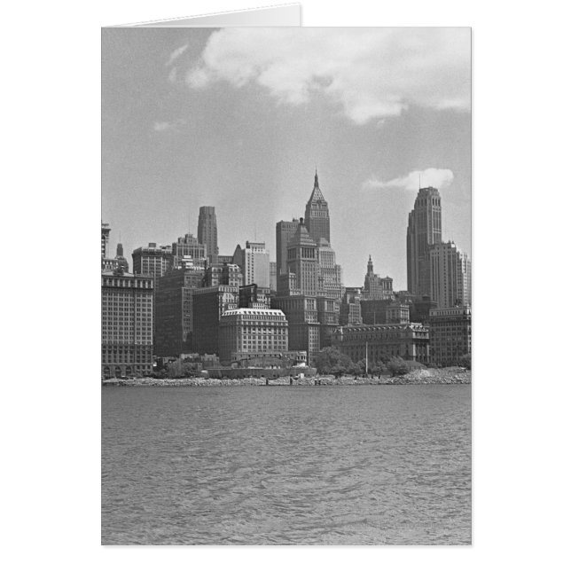 Cartão Skyline of Manhattan New York USA B&W (Frente)