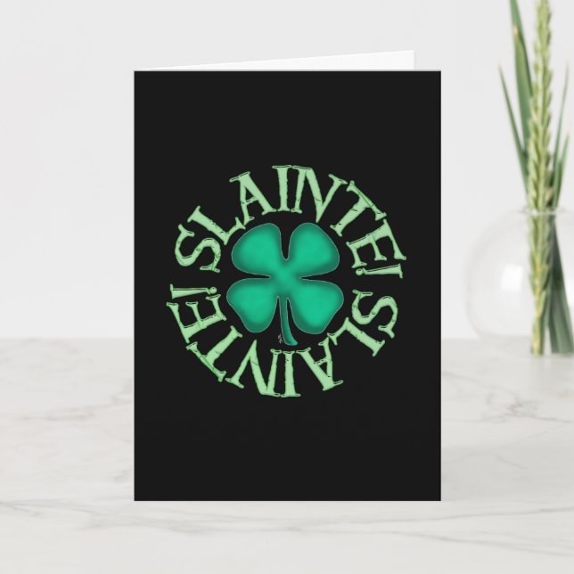 Cartão Slainte black greeting card (Frente)