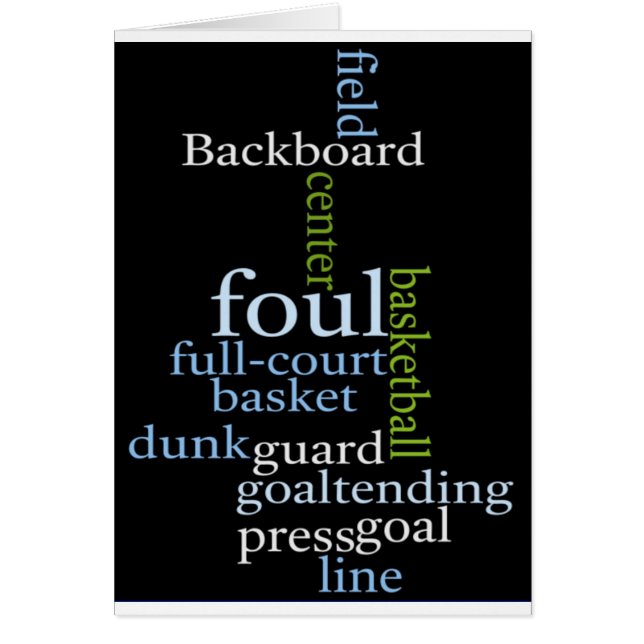 Cartão Slam Dunk das Palavras: Jogo de Basquete dos Campe (Frente)