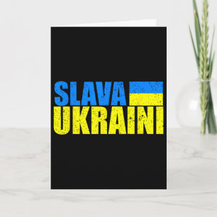 Cartão Slava Ukraini Bandeira da Ucrânia Cores Desgastada