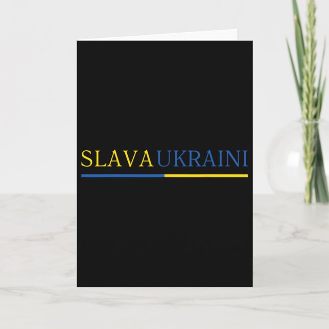 Cartão Slava Ukraini Glória à Ucrânia 2  (Frente)