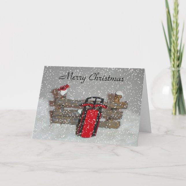 Cartão Sled Feliz de Natal (Frente)