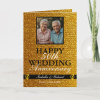 Sleek Dourado Parents Foto 50º Aniversário