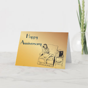 Cartão Sleeping Girl Anniversary Celebration Art Template