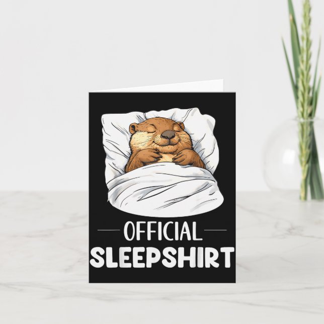 Cartão Sleepshirt Cute Sleeng Beaver Animal Lover Pajama  (Frente)