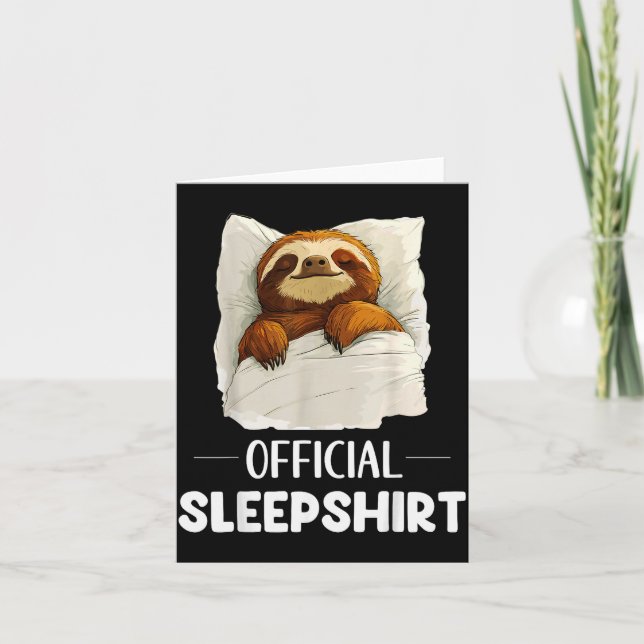 Cartão Sleepshirt Cute Sleeng Sloth Animal Lovers Pajama  (Frente)