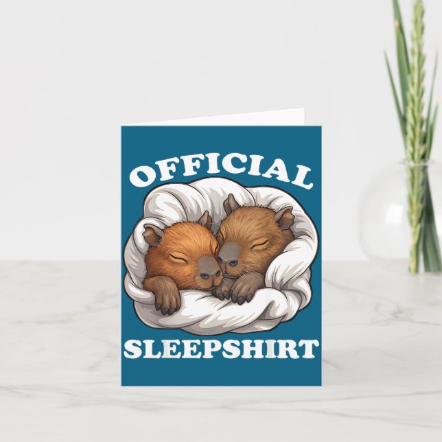 Cartão Sleepshirt Funny Capybara Nigh Capybara Lover  (Frente)