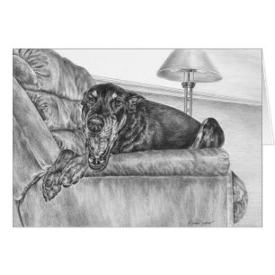 Cartão Sleepy Doberman Pinscher Cachorro Desenho de Kelli