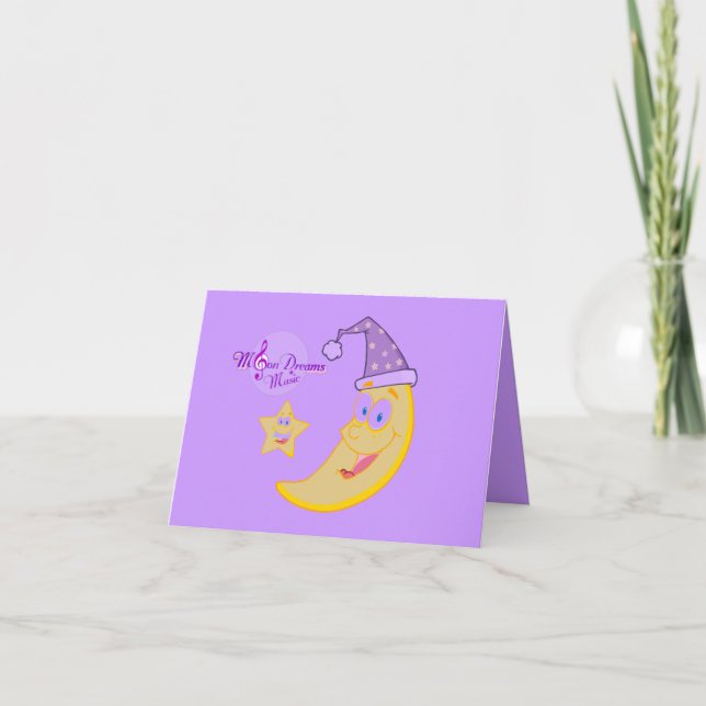 Cartão Sleepy Moon Notecard (Frente)