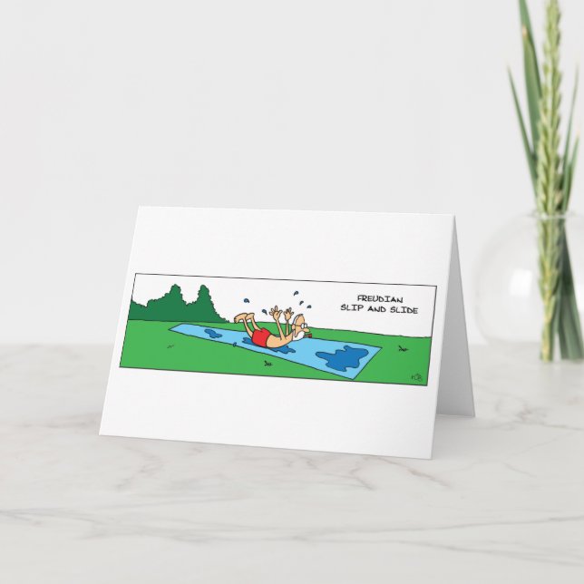 Cartão Slip Freudiano engraçado e Slide (Frente)