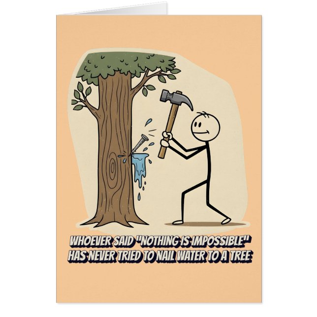 Cartão Slogan engraçado do stickman (Frente)
