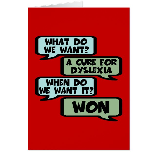 Cartão Slogan ofensivo da dislexia (Frente)