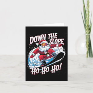 Cartão Slope Ho Ho Ho Papais noeis Snowboarder Sn