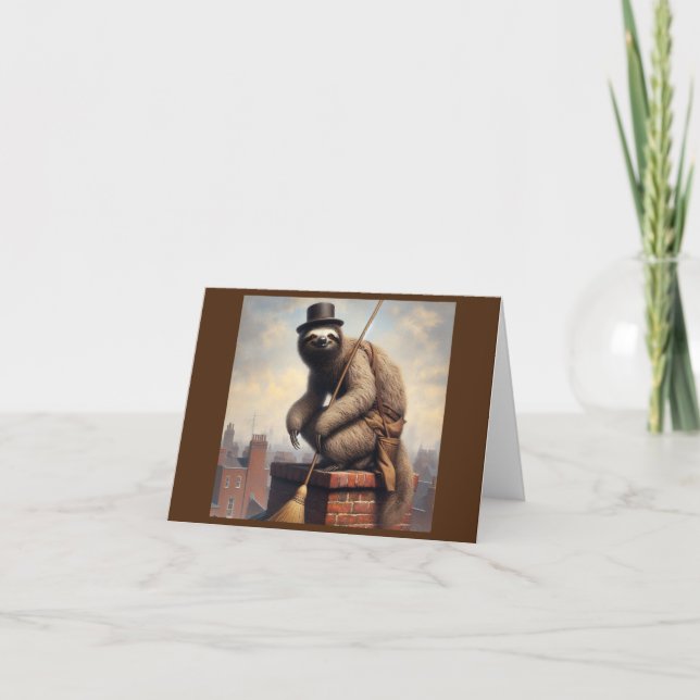 Cartão Sloth Chimney Sweep (Frente)