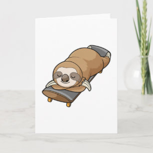Cartão Sloth dormindo com skate