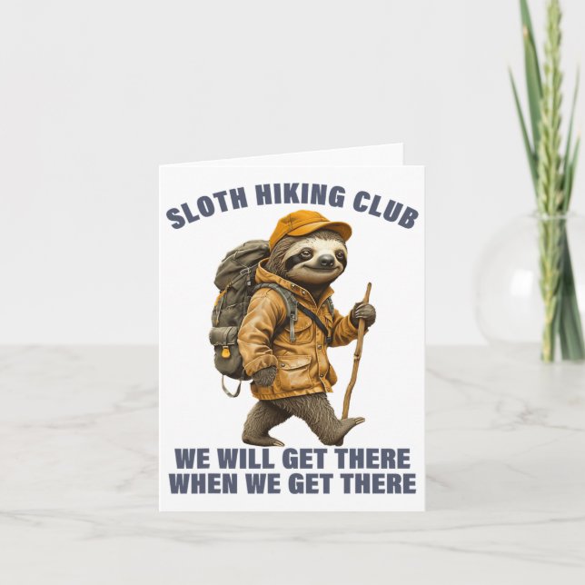 Cartão Sloth Hiking Team Men Women Sloth (Frente)