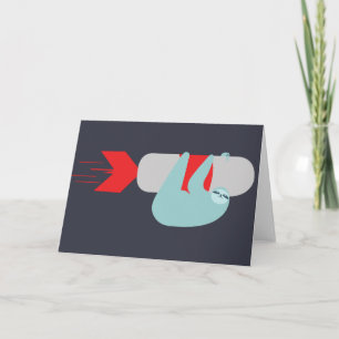 Cartão Sloth Rocket Greeting Card