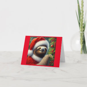 Cartão Sloth Santa Claus