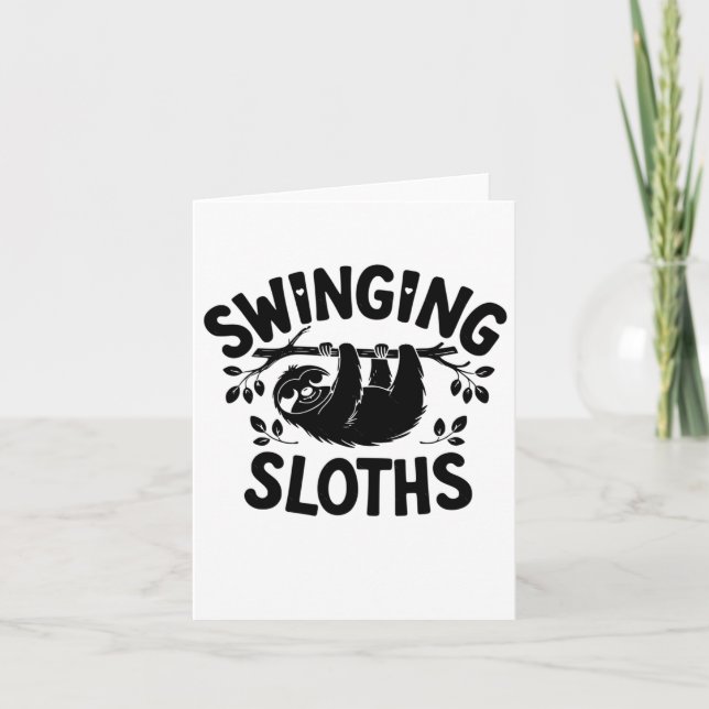 Cartão Sloths Balançando Ali No Stick (Frente)