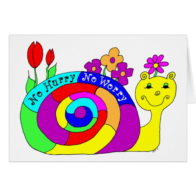 Cartão Slowpoke o caracol nenhuma pressa nenhuma (Frente Horizontal)